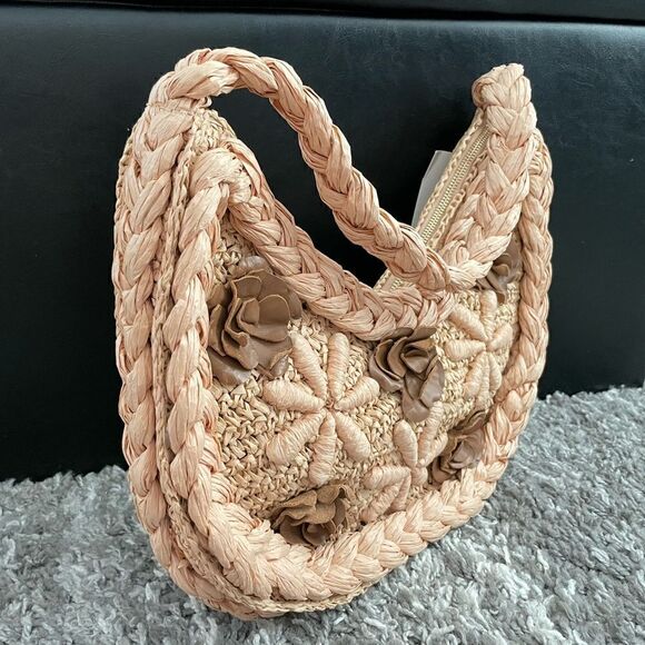 NWT Zara Floral Braided Shoulder Bag - Picture 5 of 10